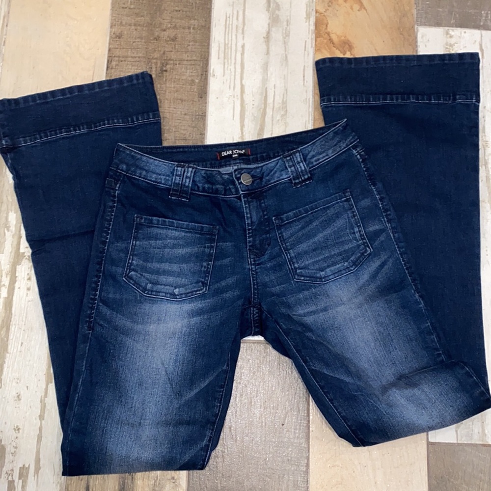 Mid rise flare jeans